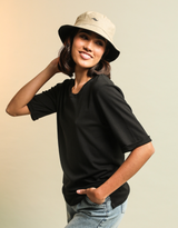 Tee-shirt Noir - coton bio Pima - Femme