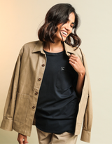 Tee-shirt Bleu Marino - coton bio Pima - Femme