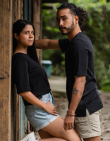 Tee-shirt Noir - coton bio Pima - Femme