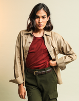 Tee-shirt bordeaux - coton bio Pima - Femme