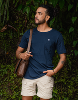 Tee-shirt Bleu Marino - coton bio Pima - Unisexe