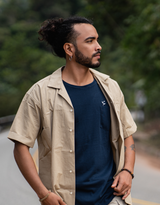 Tee-shirt Bleu Marino - coton bio Pima - Unisexe