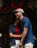 Tee-shirt Bleu Marino - coton bio Pima - Unisexe