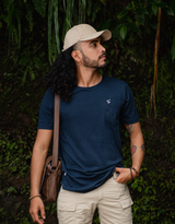 Tee-shirt Bleu Marino - coton bio Pima - Unisexe