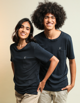 Tee-shirt Bleu Marino - coton bio Pima - Unisexe