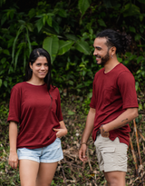Tee-shirt bordeaux - coton bio Pima - Unisexe