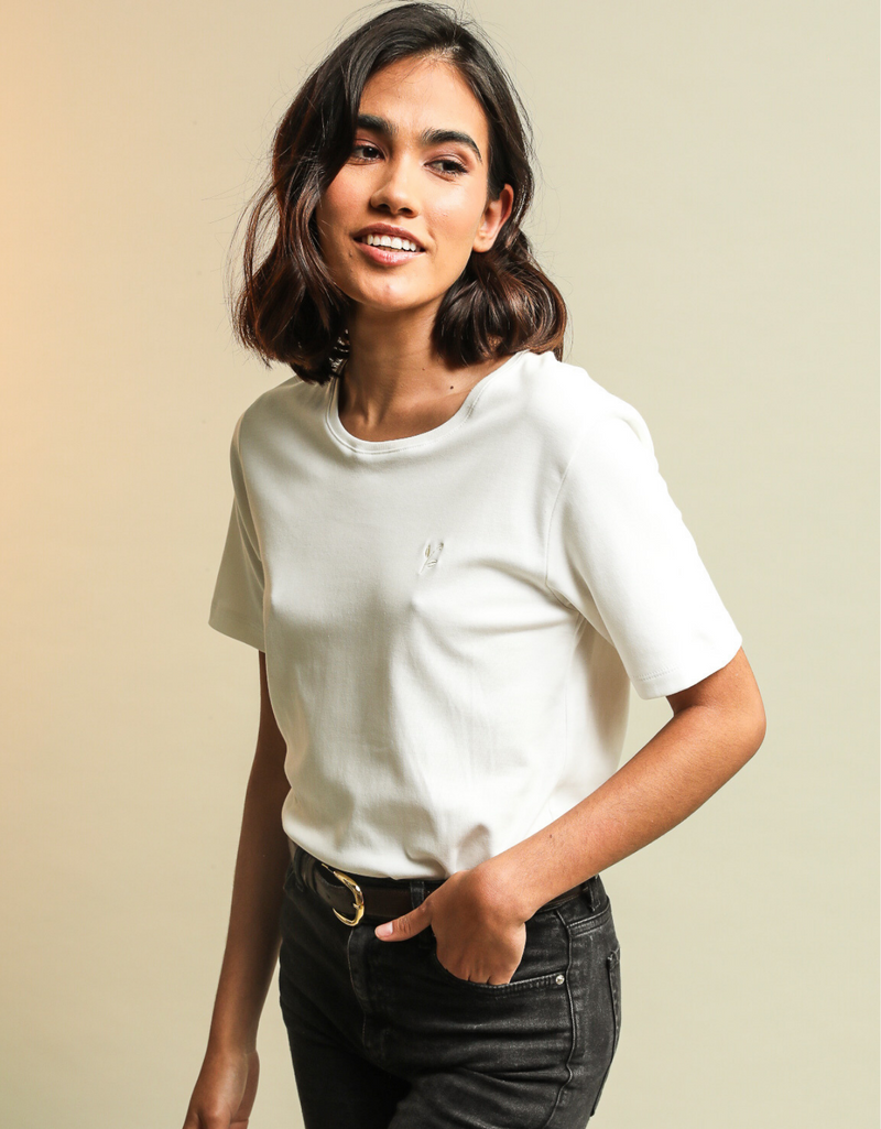 Tee-shirt Blanc - coton bio Pima - Femme