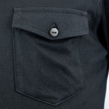 Chemise manche longue unisexe Noir Col italien Coupe cintrée Renforcements tissus au niveau des épaules Logo brodé  Fabriquée de manière artisanale produit unique et certifié. chemises 100% coton pima bio certifiées GOTS et Commerce équitable.  100% Coton Pima, la "soie d'Amérique du Sud" Tissu en tissage jersey Soyeux, doux, confortable Made in Peru, Valorisation des savoir-faire